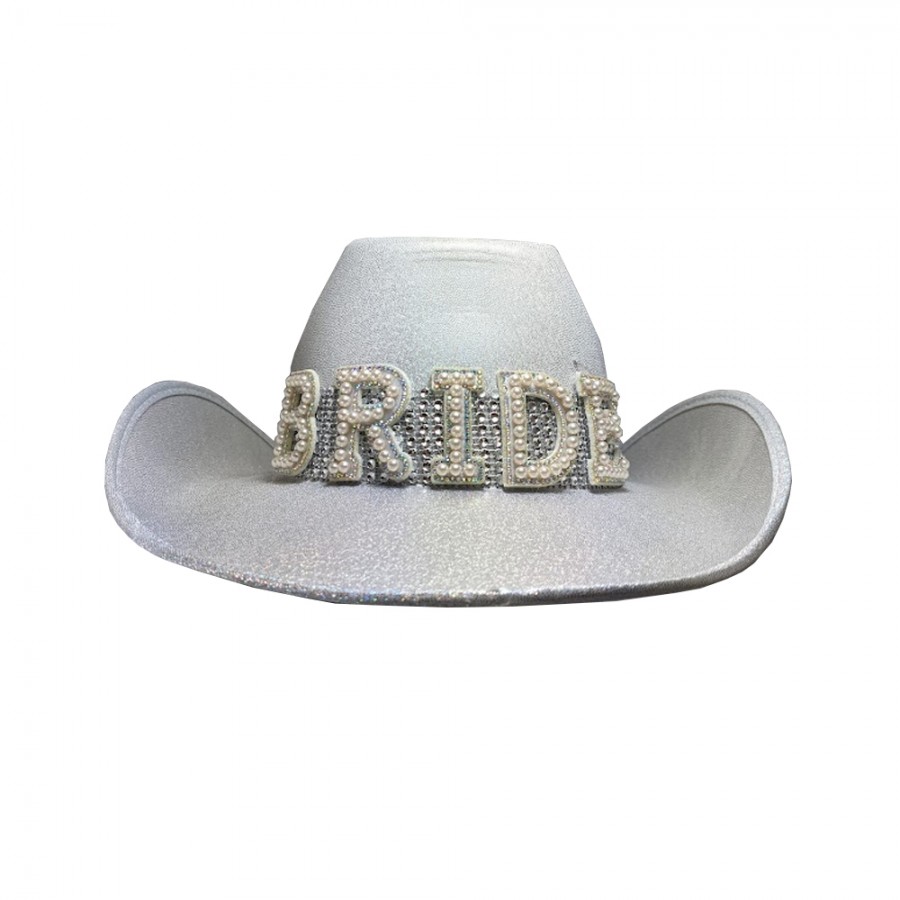 Bride To Be Silver Cowboy Hat