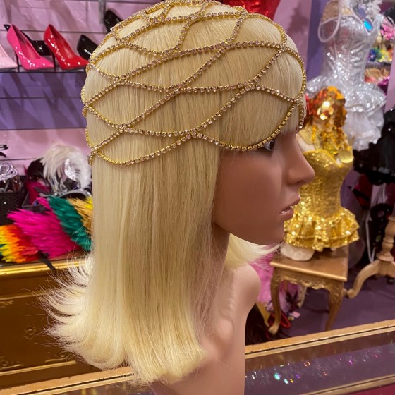 Gold Diamante Net Hair Net Cap