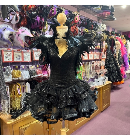 Black Soft Net Skirt 14" with Satin Trim