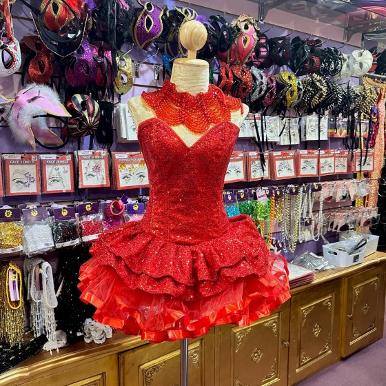 Red Sequin Pixie Dress