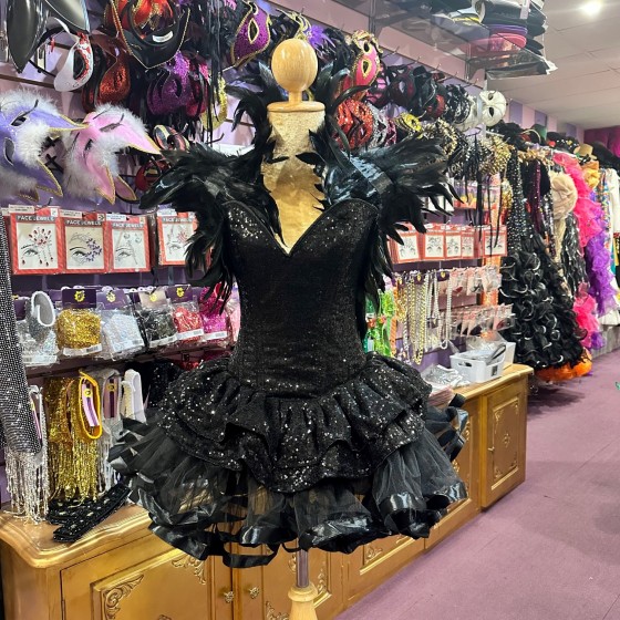 Black Sequin Pixie Dress