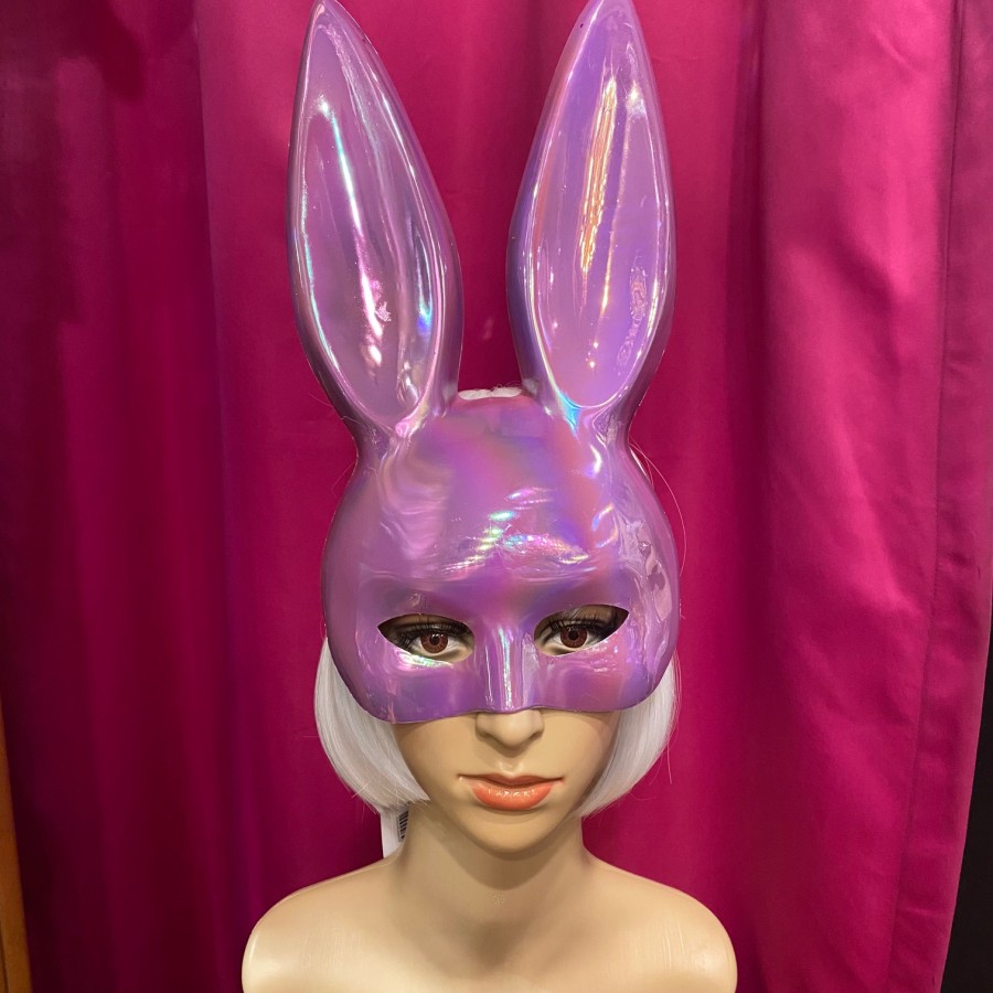 Pink Opalescent Playboy Bunny Mask