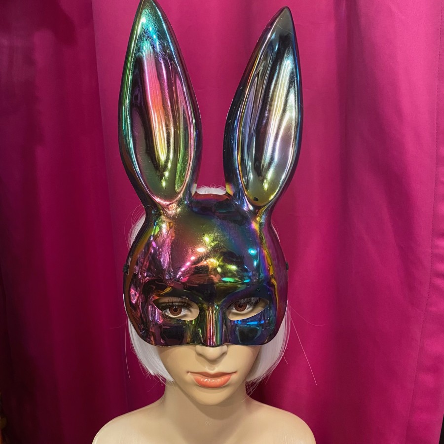 Oil Slick Opalescent Playboy Bunny Mask