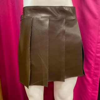 Dark Brown Vinyl Gladiator Skirt