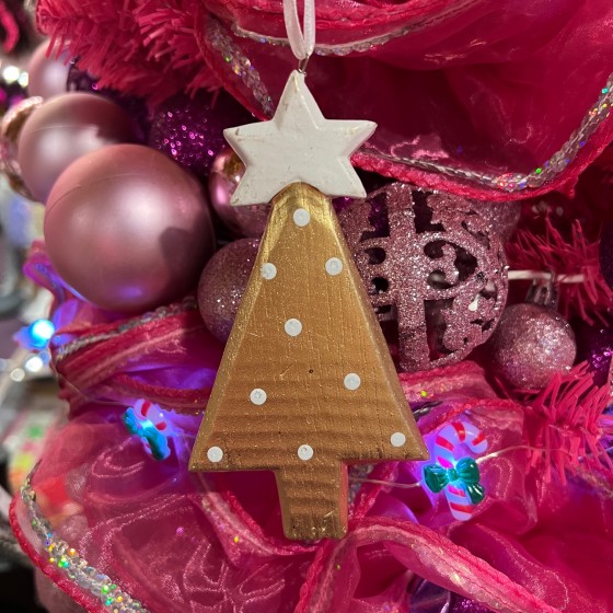 Gold and White Christmas Tree Decoration