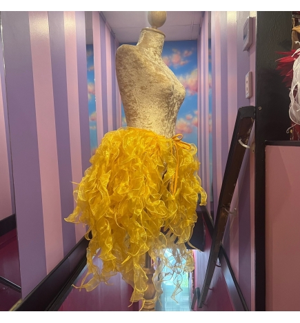 Gold Crystal Organza Bustle Seaweed Skirt