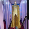 Gold Crystal Organza Cape with Penny Sequin