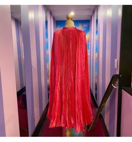 Hot Pink Satin Pleated Cape
