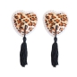 Leopard Print Heart Shaped Pasties with Nipple Tassels