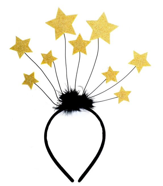 Silver Glitter Stars Headband