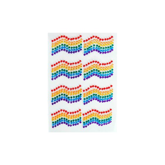 Rainbow Pride Wave Diamante Stickers