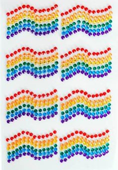 Rainbow Pride Wave Diamante Stickers