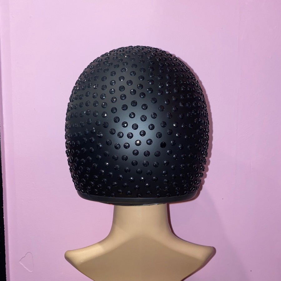 Black Diamante Helmet with Visor