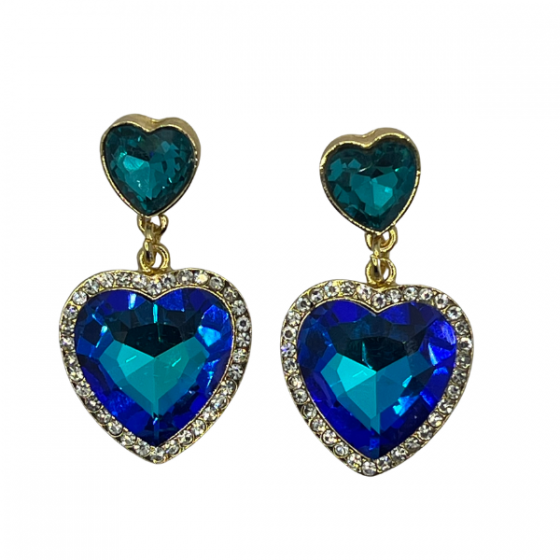 Turquoise Heart Drop Pierced Earring