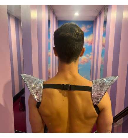 Silver Mirrored Shoulder Pieces