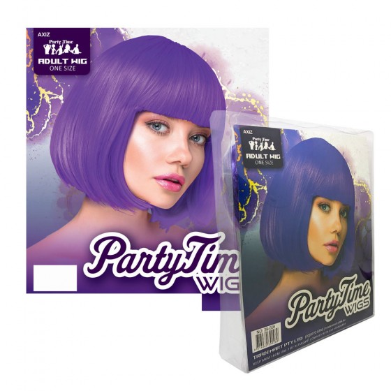 Dark Purple Short Synthetic Party Wig