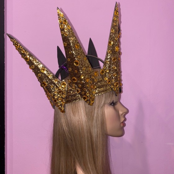 Gold Glitter Neptune Crown