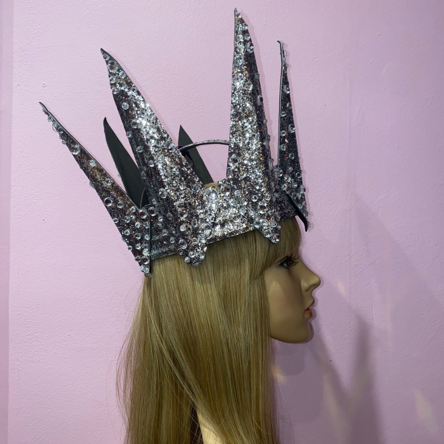 Silver Glitter Neptune Crown