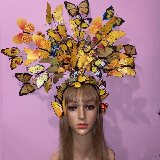 Yellow Deluxe Butterfly Headpiece