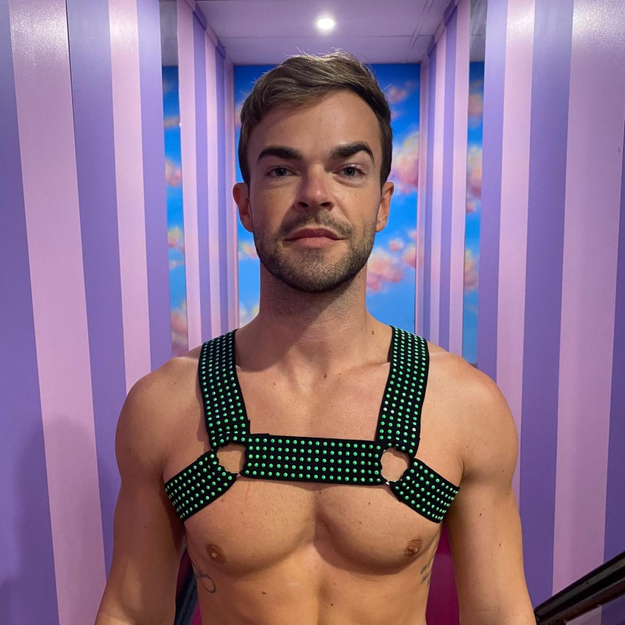 Neon Green Dot Elastic Harness