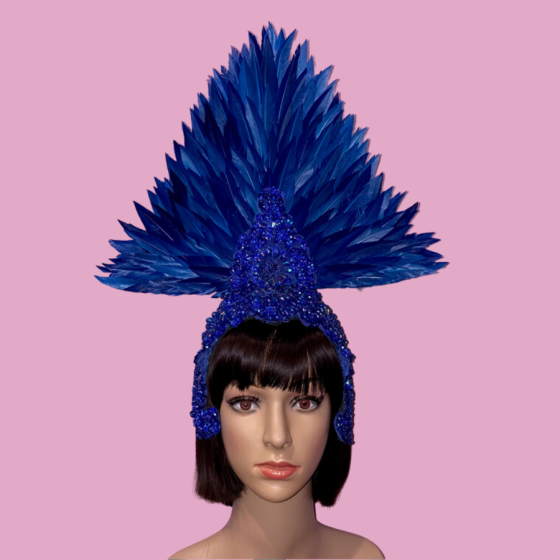 Royal Blue Showgirl Feathered Headpiece