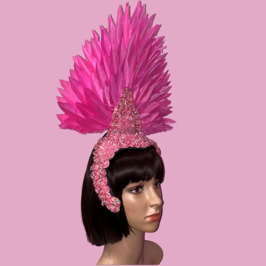 Light Pink Showgirl Feathered Headpiece