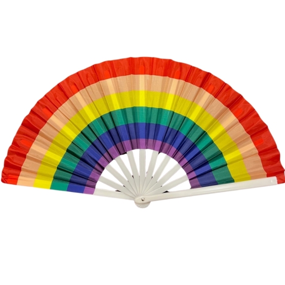 Rainbow Plastic Handle Clacking Fan