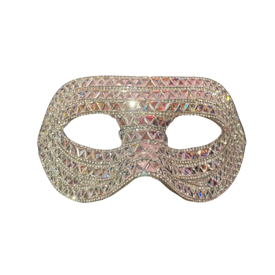 Silver Faceted Mirror Mask