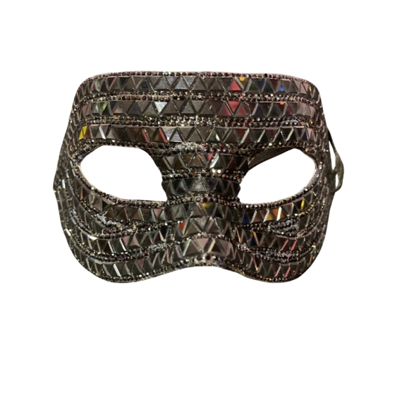 Black Faceted Mirror Party Mask