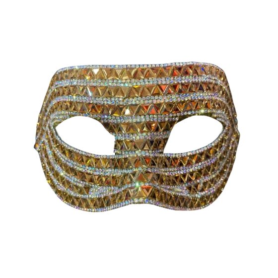 Gold-Silver Faceted Mirror Party Mask