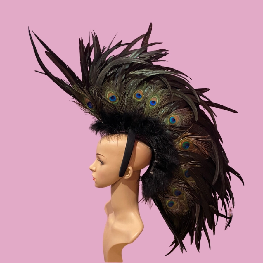 Peacock Mohawk Headpiece