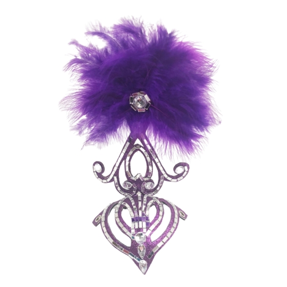 Purple-Silver Mini Showgirl Feathered Headpiece