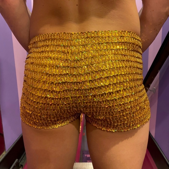 Gold Unisex Sequin Shorts