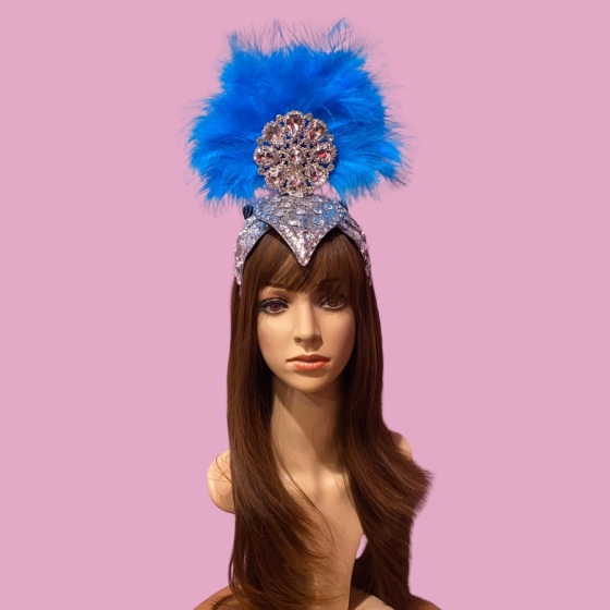 Aqua Blue Cherry Showgirl Headpiece