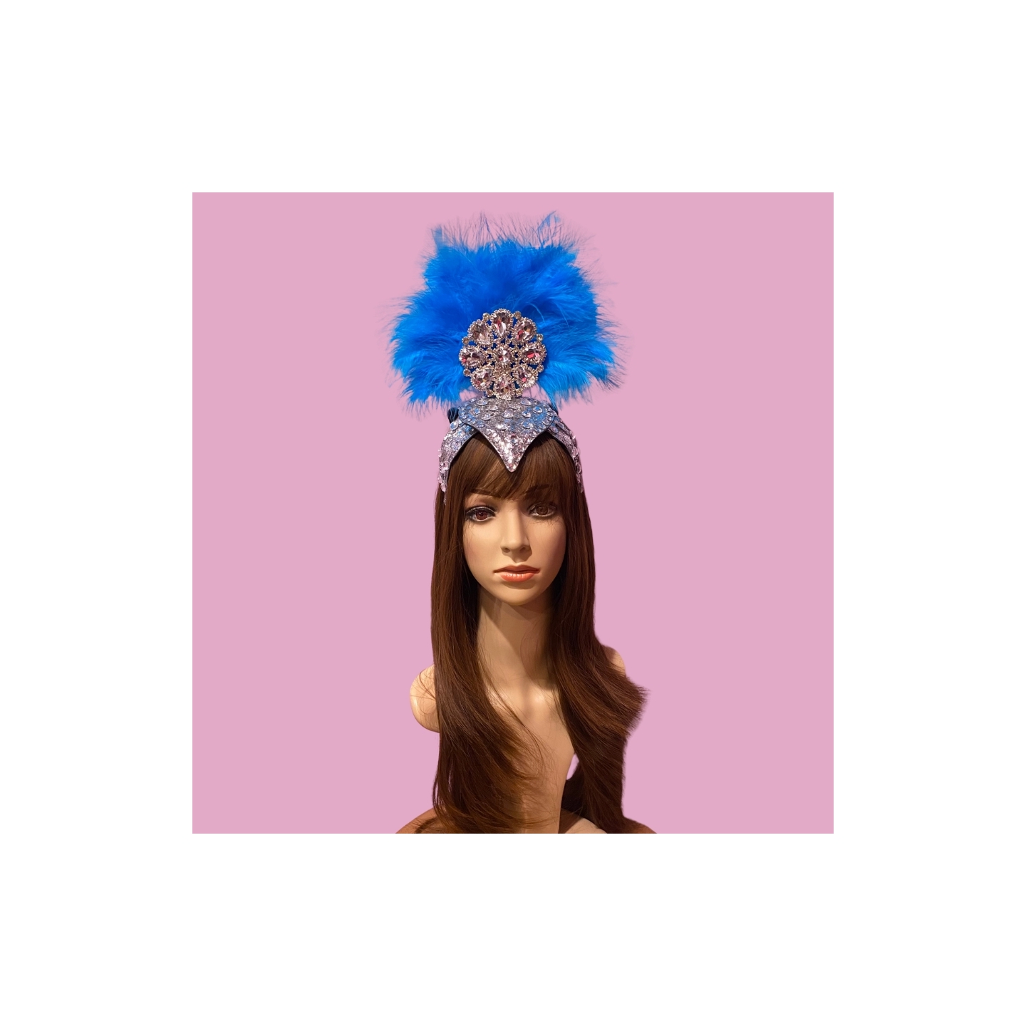 Aqua Blue Cherry Showgirl Headpiece