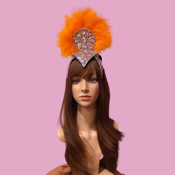 Orange Cherry Showgirl Headpiece