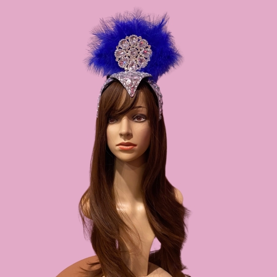 Royal Blue Cherry Showgirl Headpiece