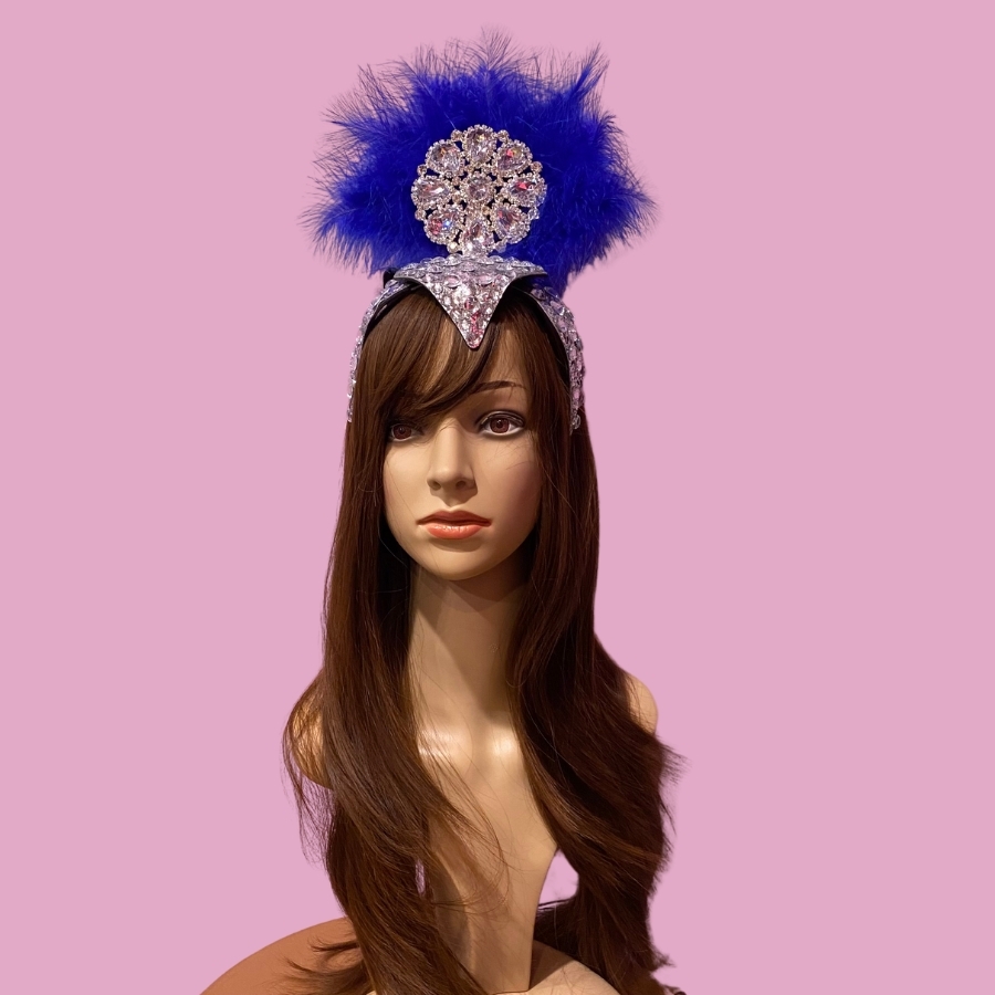 Aqua Blue Cherry Showgirl Headpiece