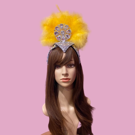 Yellow Cherry Showgirl Headpiece