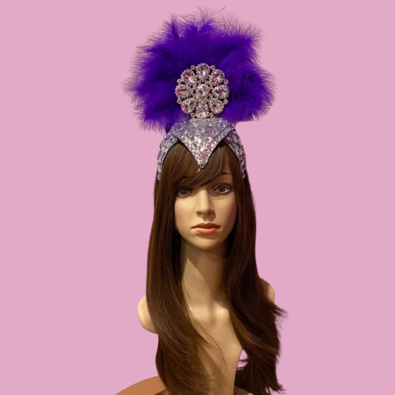 Dark Purple Cherry Showgirl Headpiece