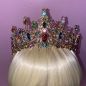 Gold Ornate Tiara with Multi Rhinestones Gold Ornate Tiara with Multi Rhinestones
