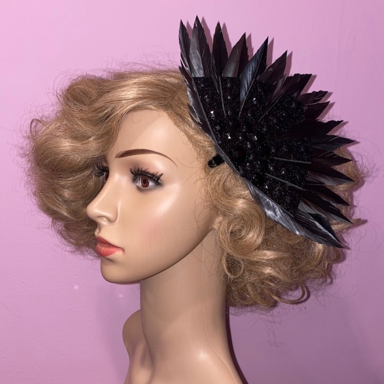 Black Spike Feathered Hair Clip (Style2)