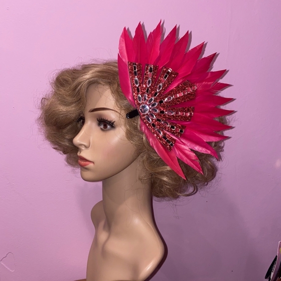 Red Spike Feathered Hair Clip (Style2)