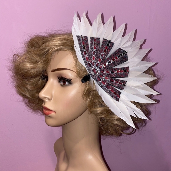 White Spike Feathered Hair Clip (Style2)
