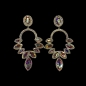 Olympia Crystal Rhinestone on Gold Clip-On Earrings