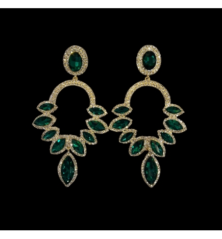 Olympia Crystal Rhinestone on Gold Clip-On Earrings