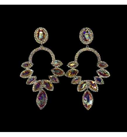 Olympia Crystal Rhinestone on Silver Clip-On Earrings