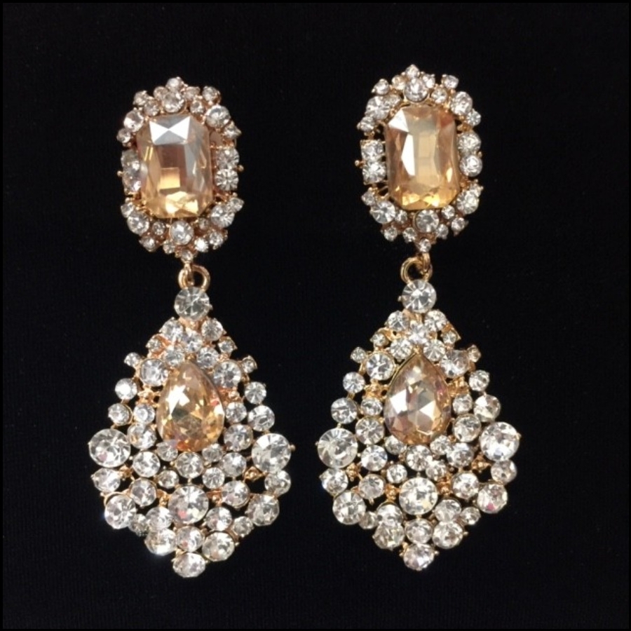 Clear Crystal Diamante Tivoli Earrings