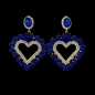 Rhinestone Love Heart Pierced Earring