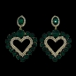 Rhinestone Love Heart Pierced Earring